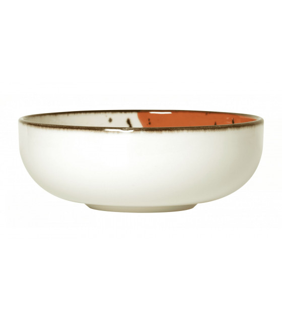 BOL Ø13CM HELIOS BLANC IVOIRE & ORANGE SARREGUEMINES dans SARREGUEMINES