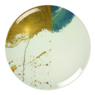 ASSIETTE PLATE SANS AILE Ø27CM DIONYSOS BLANC BLEU & OR SARREGUEMINES dans SARREGUEMINES