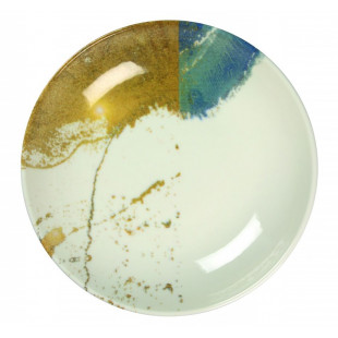 ASSIETTE CREUSE Ø25CM DIONYSOS BLANC BLEU & OR SARREGUEMINES dans SARREGUEMINES