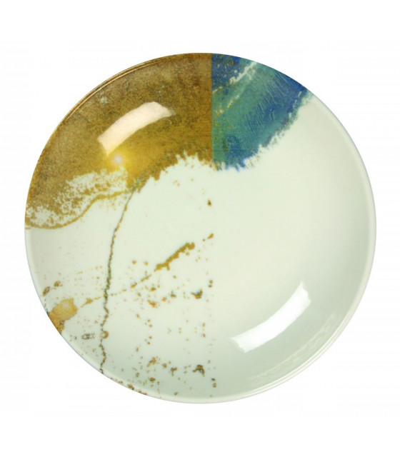 ASSIETTE CREUSE Ø25CM DIONYSOS BLANC BLEU & OR SARREGUEMINES dans SARREGUEMINES