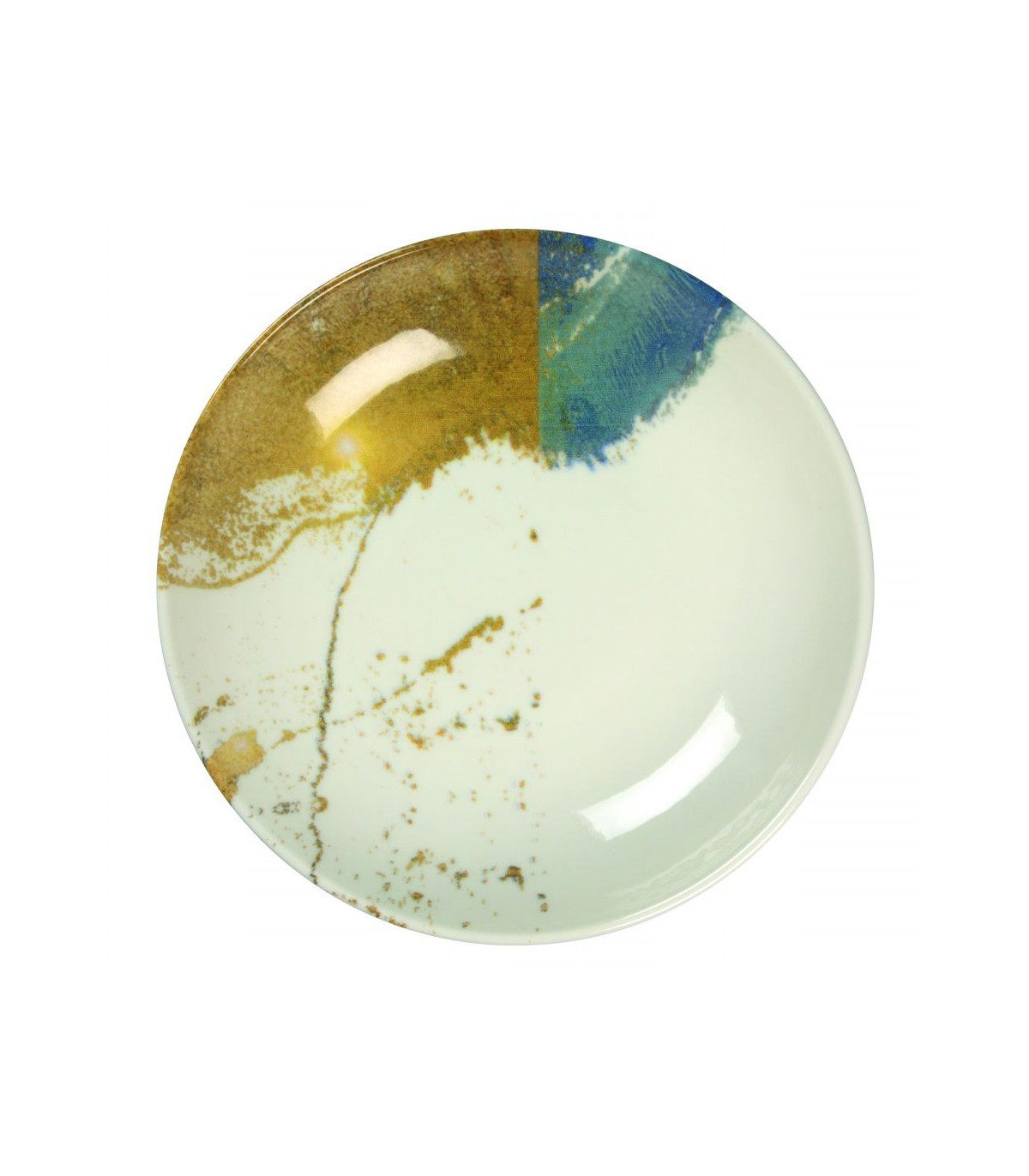 ASSIETTE CREUSE Ø25CM DIONYSOS BLANC BLEU & OR SARREGUEMINES dans SARREGUEMINES