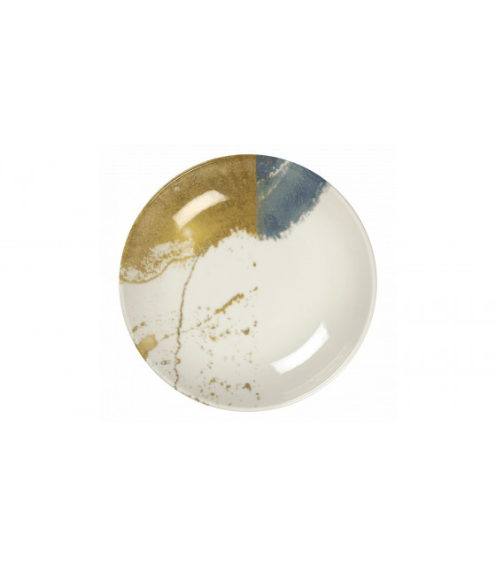 ASSIETTE CREUSE Ø25CM DIONYSOS BLANC BLEU & OR SARREGUEMINES dans SARREGUEMINES