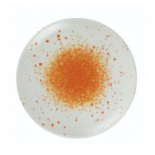 ASSIETTE PLATE SANS AILE Ø21CM HERMES ORANGE & BLANC SARREGUEMINES dans SARREGUEMINES