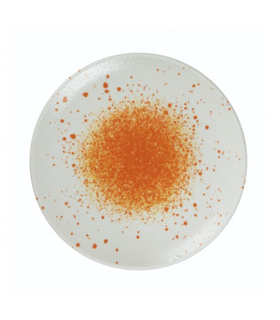 ASSIETTE PLATE SANS AILE Ø21CM HERMES ORANGE & BLANC SARREGUEMINES dans SARREGUEMINES