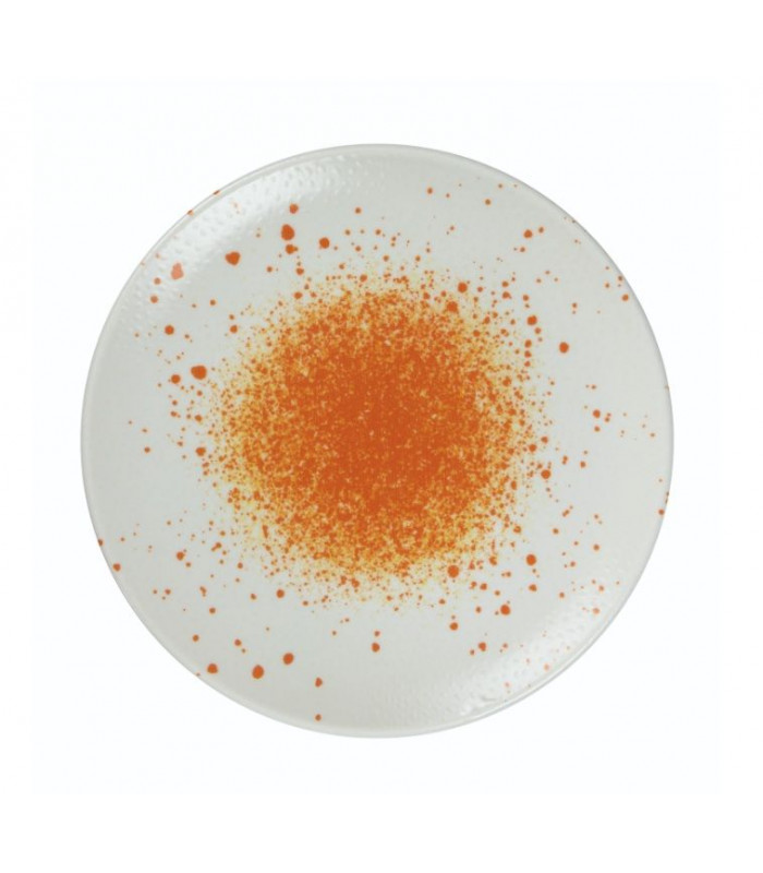ASSIETTE PLATE SANS AILE Ø21CM HERMES ORANGE & BLANC SARREGUEMINES dans SARREGUEMINES