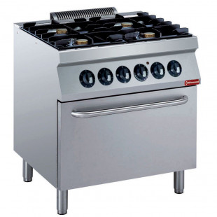 FOURNEAU 2 FEUX+ PLAQUE + FOUR GAZ GN2/1 + ARMOIRE NEUTRE MEDIUM 1700 DIAMOND dans GAZ