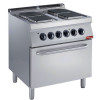 FOURNEAU 4 PLAQUES CARREES + FOUR GN2/1 + GRILL ELECTRIQUE MEDIUM 1700 DIAMOND dans ELECTRIQUE