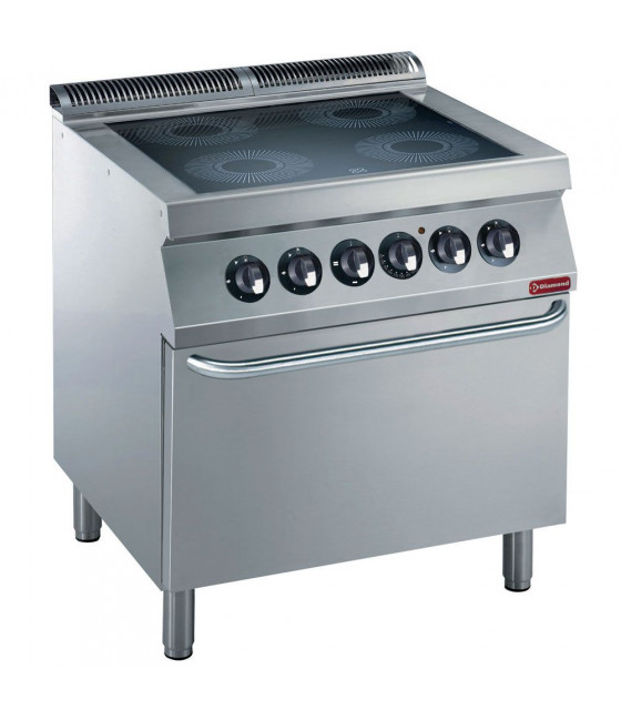 FOURNEAU ELECTRIQUE 4 PLAQUES VITROCERAMIQUE + FOUR ELEC. GN2/1 MEDIUM 1700 DIAMOND dans ELECTRIQUE