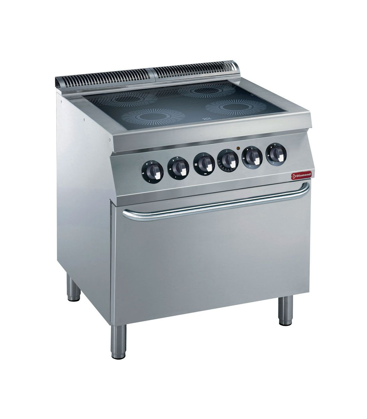 FOURNEAU ELECTRIQUE 4 PLAQUES VITROCERAMIQUE + FOUR ELEC. GN2/1 MEDIUM 1700 DIAMOND dans ELECTRIQUE