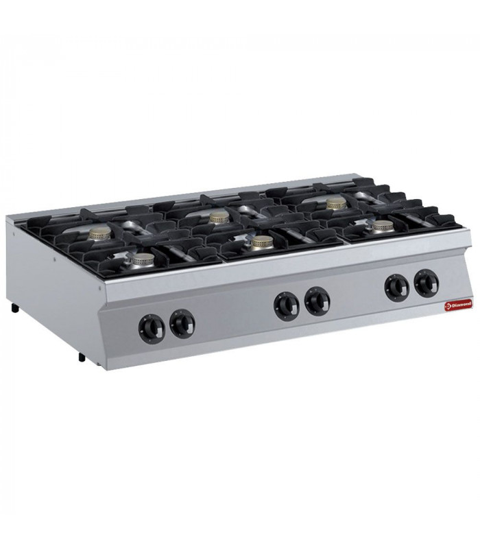 CUISINIERE 6 FEUX GAZ 6X5.5KW TOP DIAMOND dans GAZ