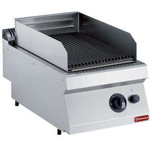 GRILL PIERRE DE LAVE GAZ GRILLE EN FONTE 1/2 TOP DIAMOND dans PIERRES DE LAVE