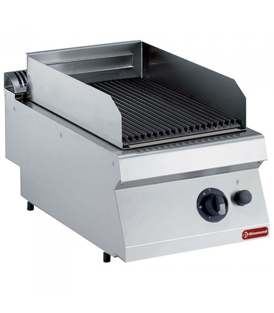 GRILL PIERRE DE LAVE GAZ GRILLE EN FONTE 1/2 TOP DIAMOND dans PIERRES DE LAVE