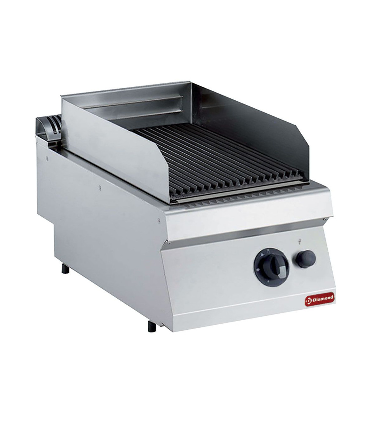GRILL PIERRE DE LAVE GAZ GRILLE EN FONTE 1/2 TOP DIAMOND dans PIERRES DE LAVE