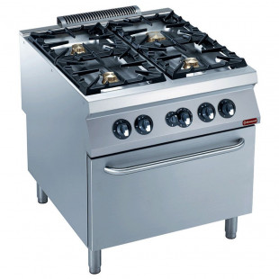 FOURNEAU GAZ 4 FEUX VIFS SUR FOUR GAZ GN2/1 MAXIMA 2200 DIAMOND dans GAZ