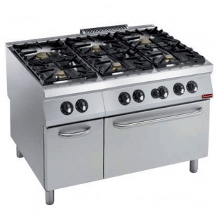 FOURNEAU 6 FEUX VIFS POWER + FOUR GAZ GN2/1+ARMOIRE MAXIMA 2200 DIAMOND dans GAZ