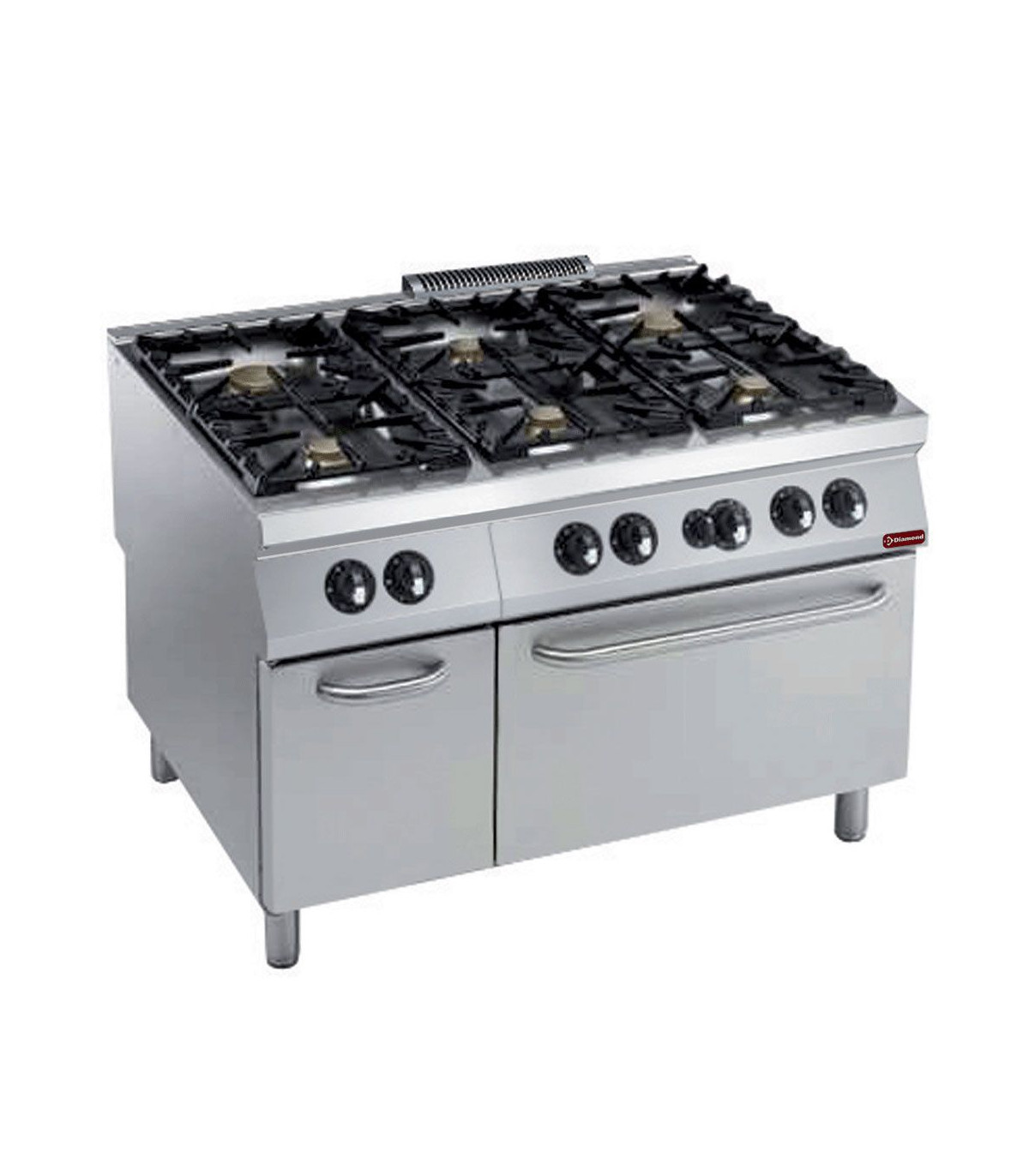 FOURNEAU 6 FEUX VIFS POWER + FOUR GAZ GN2/1+ARMOIRE MAXIMA 2200 DIAMOND dans GAZ