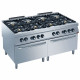 FOURNEAU GAZ 8 FEUX VIFS 2 FOURS GAZ GN 2/1 MAXIMA 2200 DIAMOND