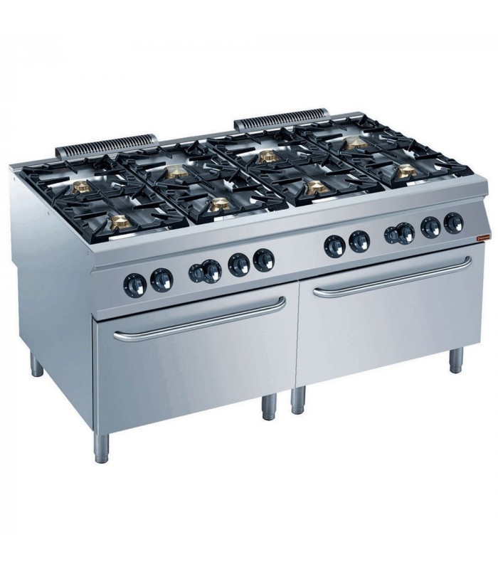 FOURNEAU GAZ 8 FEUX VIFS 2 FOURS GAZ GN 2/1 MAXIMA 2200 DIAMOND dans GAZ