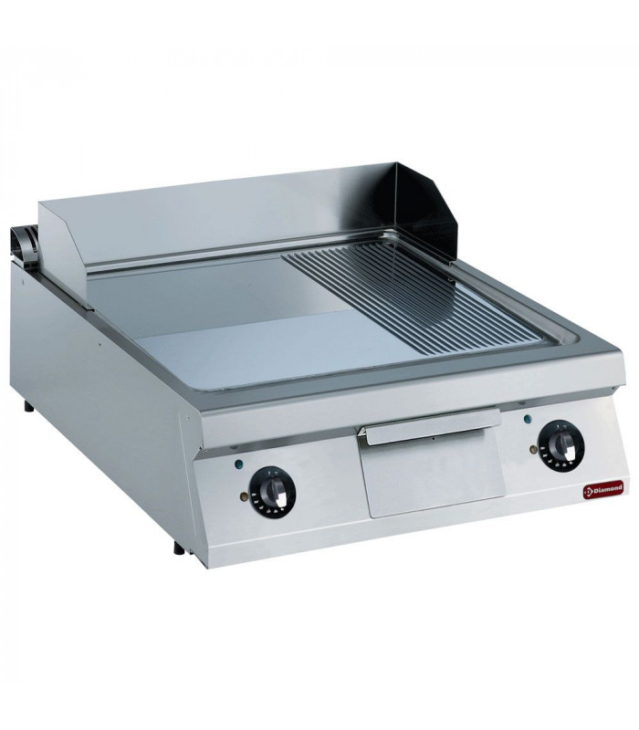 PLAQUE DE CUISSON ELECTRIQUE 2/3 LISSE + 1/3 RAINUREE -TOP- 900 DIAMOND dans PLAQUE A SNACKER