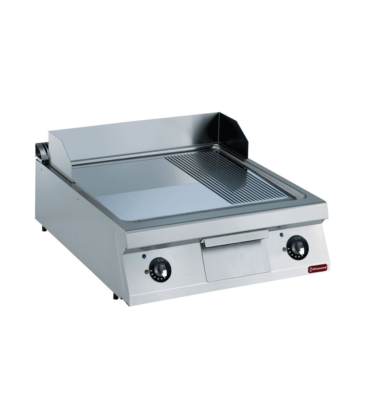 PLAQUE DE CUISSON ELECTRIQUE 2/3 LISSE + 1/3 RAINUREE CHROME TOP 900 DIAMOND dans PLAQUE A SNACKER