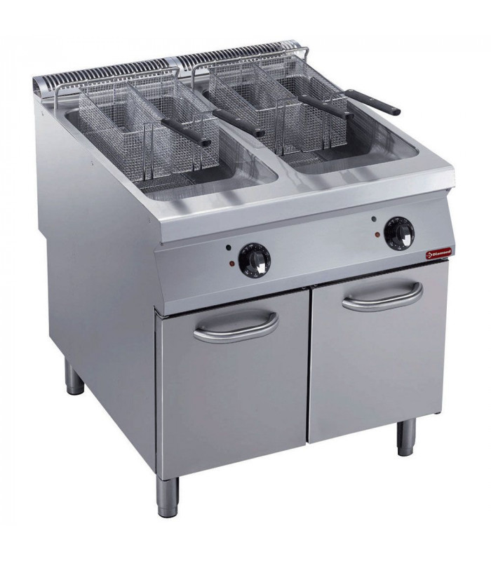 FRITEUSE ELECTRIQUE 2 CUVES Y 23LT SUR MEUBLE DIAMOND dans ELECTRIQUE
