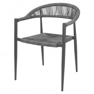 FAUTEUIL D'EXTERIEUR EN ROTIN PE TRESSE EDEN ANTHRACITE LOT DE 4 dans FAUTEUIL