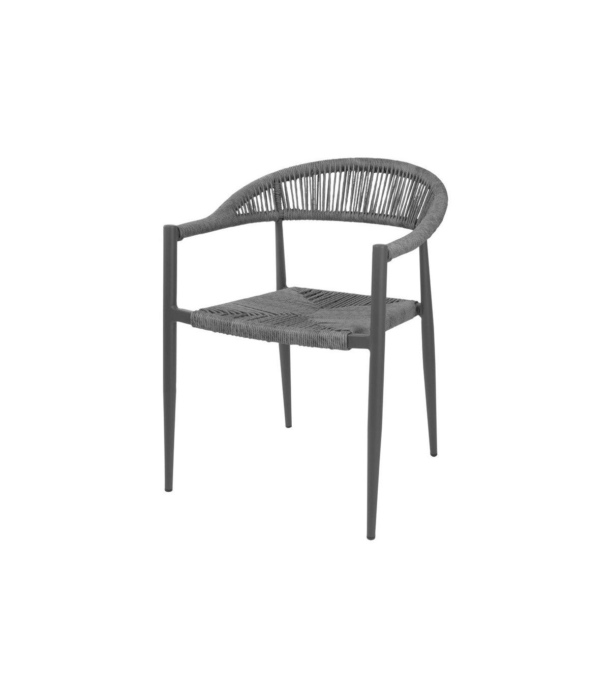 FAUTEUIL D'EXTERIEUR EN ROTIN PE TRESSE EDEN ANTHRACITE LOT DE 4 dans FAUTEUIL