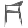FAUTEUIL D'EXTERIEUR EN ROTIN PE TRESSE EDEN ANTHRACITE LOT DE 4 dans FAUTEUIL