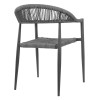 FAUTEUIL D'EXTERIEUR EN ROTIN PE TRESSE EDEN ANTHRACITE LOT DE 4 dans FAUTEUIL