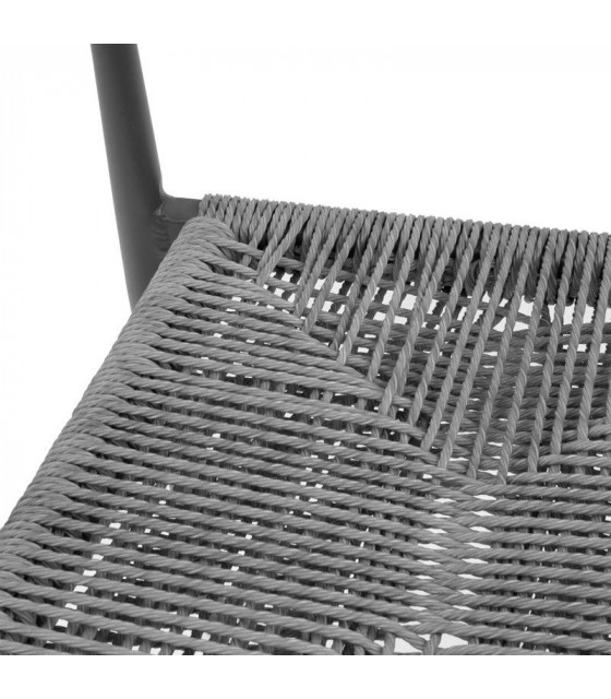 FAUTEUIL D'EXTERIEUR EN ROTIN PE TRESSE EDEN ANTHRACITE LOT DE 4 dans FAUTEUIL