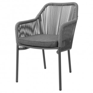 FAUTEUIL D'EXTERIEUR EN ROTIN PE TRESSE BAY ANTHRACITE LOT DE 2 dans FAUTEUIL