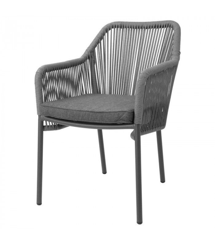 FAUTEUIL D'EXTERIEUR EN ROTIN PE TRESSE BAY ANTHRACITE LOT DE 2 dans FAUTEUIL