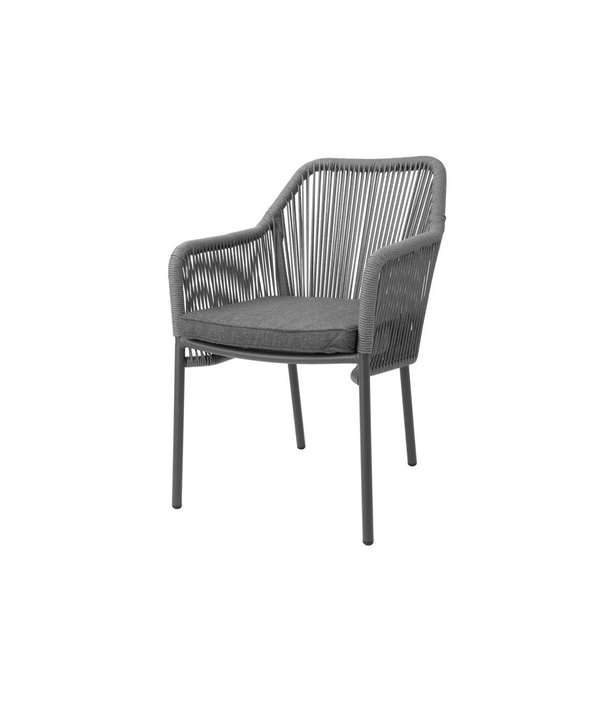 FAUTEUIL D'EXTERIEUR EN ROTIN PE TRESSE BAY ANTHRACITE LOT DE 2 dans FAUTEUIL