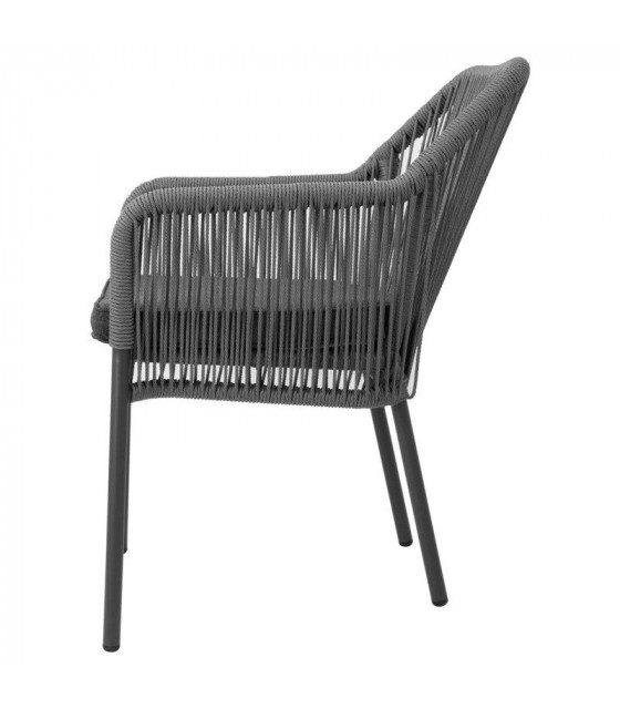 FAUTEUIL D'EXTERIEUR EN ROTIN PE TRESSE BAY ANTHRACITE LOT DE 2 dans FAUTEUIL