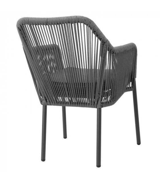 FAUTEUIL D'EXTERIEUR EN ROTIN PE TRESSE BAY ANTHRACITE LOT DE 2 dans FAUTEUIL