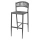 TABOURET DE BAR D'EXTERIEUR EN ROTIN PE TRESSE EDEN ANTHRACITE LOT DE 2
