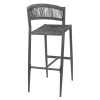 TABOURET DE BAR D'EXTERIEUR EN ROTIN PE TRESSE EDEN ANTHRACITE LOT DE 2 dans TABOURET