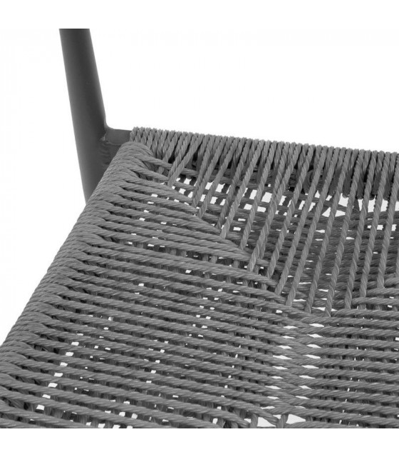 TABOURET DE BAR D'EXTERIEUR EN ROTIN PE TRESSE EDEN ANTHRACITE LOT DE 2 dans TABOURET