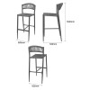 TABOURET DE BAR D'EXTERIEUR EN ROTIN PE TRESSE EDEN ANTHRACITE LOT DE 2 dans TABOURET