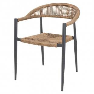 FAUTEUIL D'EXTERIEUR EN ROTIN PE TRESSE EDEN NATUREL LOT DE 4 dans FAUTEUIL