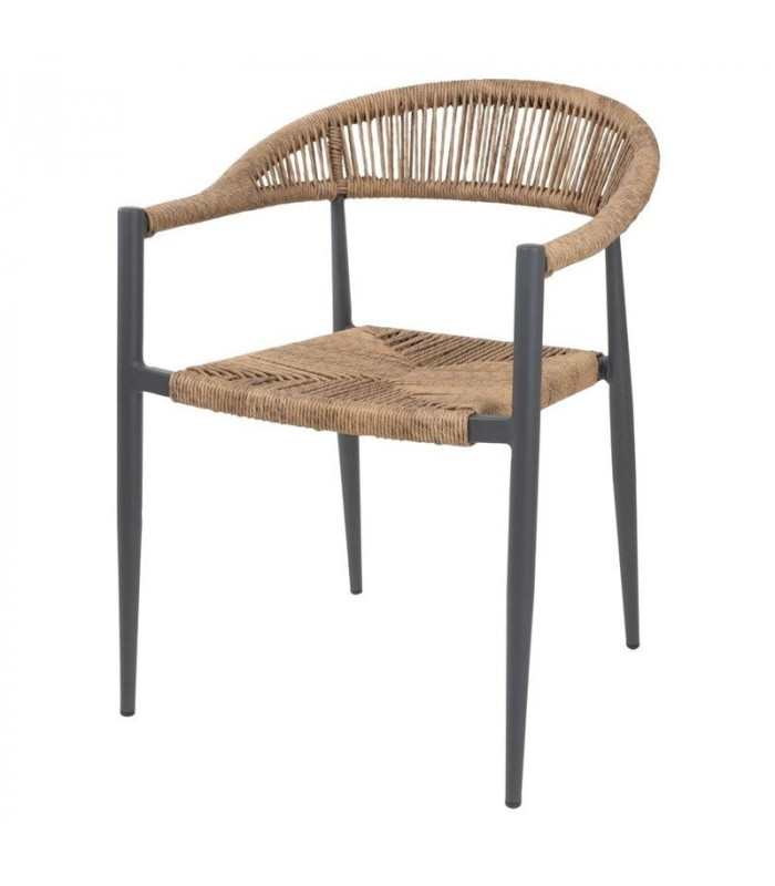 FAUTEUIL D'EXTERIEUR EN ROTIN PE TRESSE EDEN NATUREL LOT DE 4 dans FAUTEUIL
