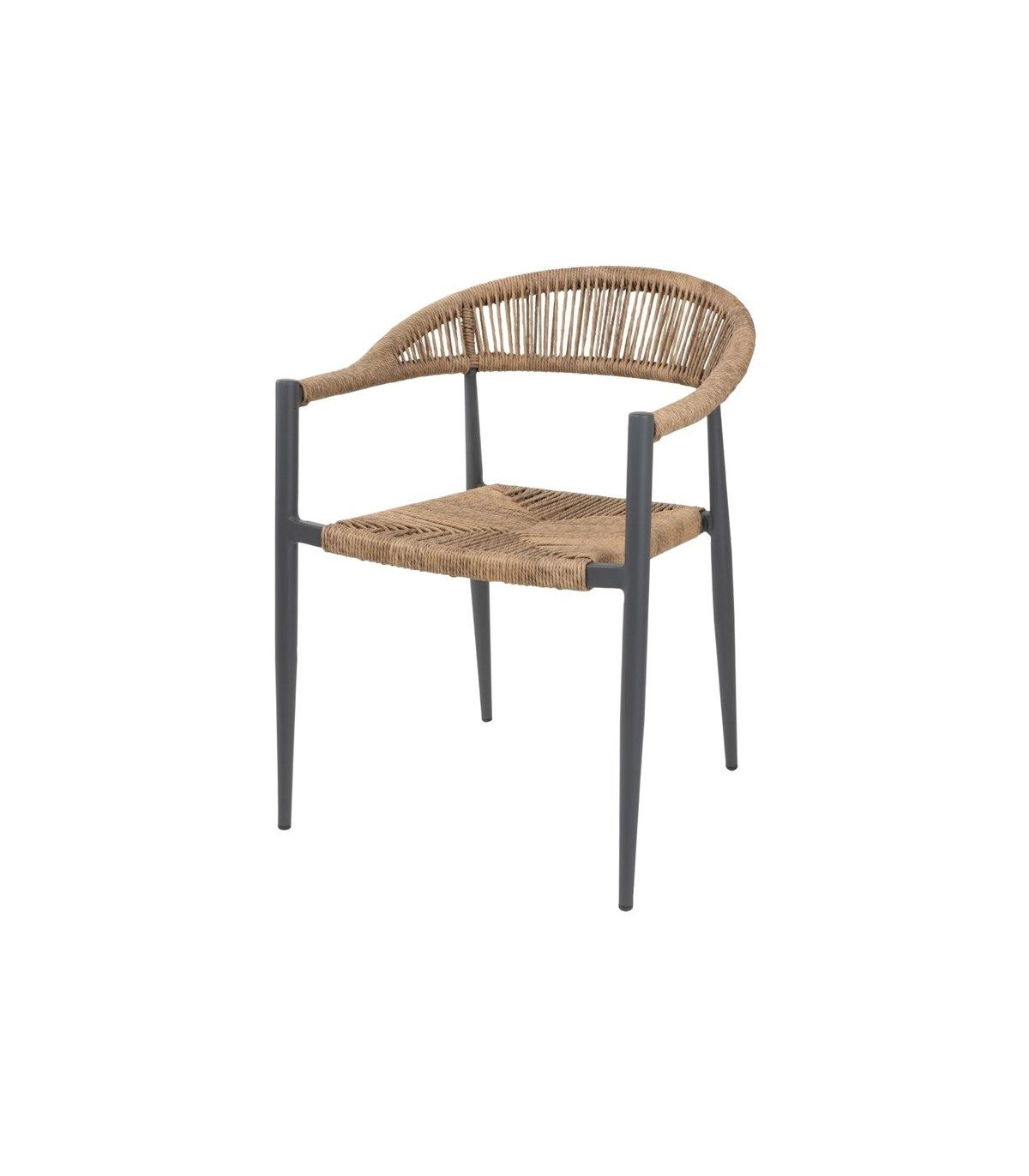 FAUTEUIL D'EXTERIEUR EN ROTIN PE TRESSE EDEN NATUREL LOT DE 4 dans FAUTEUIL
