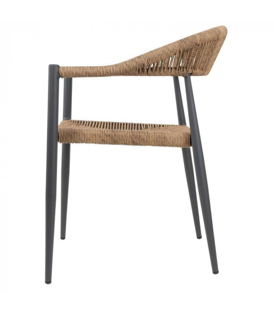 FAUTEUIL D'EXTERIEUR EN ROTIN PE TRESSE EDEN NATUREL LOT DE 4 dans FAUTEUIL