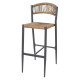 TABOURET DE BAR D'EXTERIEUR EN ROTIN PE TRESSE EDEN NATUREL LOT DE 2