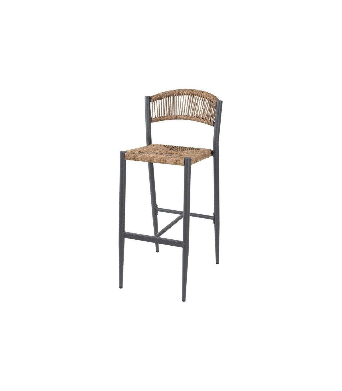 TABOURET DE BAR D'EXTERIEUR EN ROTIN PE TRESSE EDEN NATUREL LOT DE 2 dans TABOURET