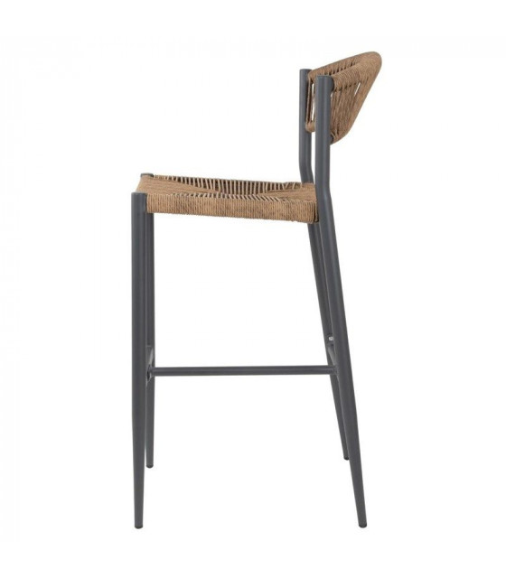 TABOURET DE BAR D'EXTERIEUR EN ROTIN PE TRESSE EDEN NATUREL LOT DE 2 dans TABOURET