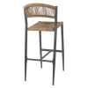 TABOURET DE BAR D'EXTERIEUR EN ROTIN PE TRESSE EDEN NATUREL LOT DE 2 dans TABOURET