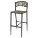 TABOURET DE BAR D'EXTERIEUR EN ROTIN PE TRESSE EDEN VERT LOT DE 2