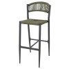 TABOURET DE BAR D'EXTERIEUR EN ROTIN PE TRESSE EDEN VERT LOT DE 2 dans TABOURET