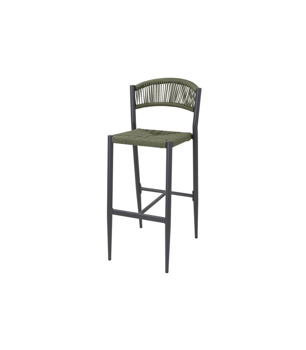 TABOURET DE BAR D'EXTERIEUR EN ROTIN PE TRESSE EDEN VERT LOT DE 2 dans TABOURET